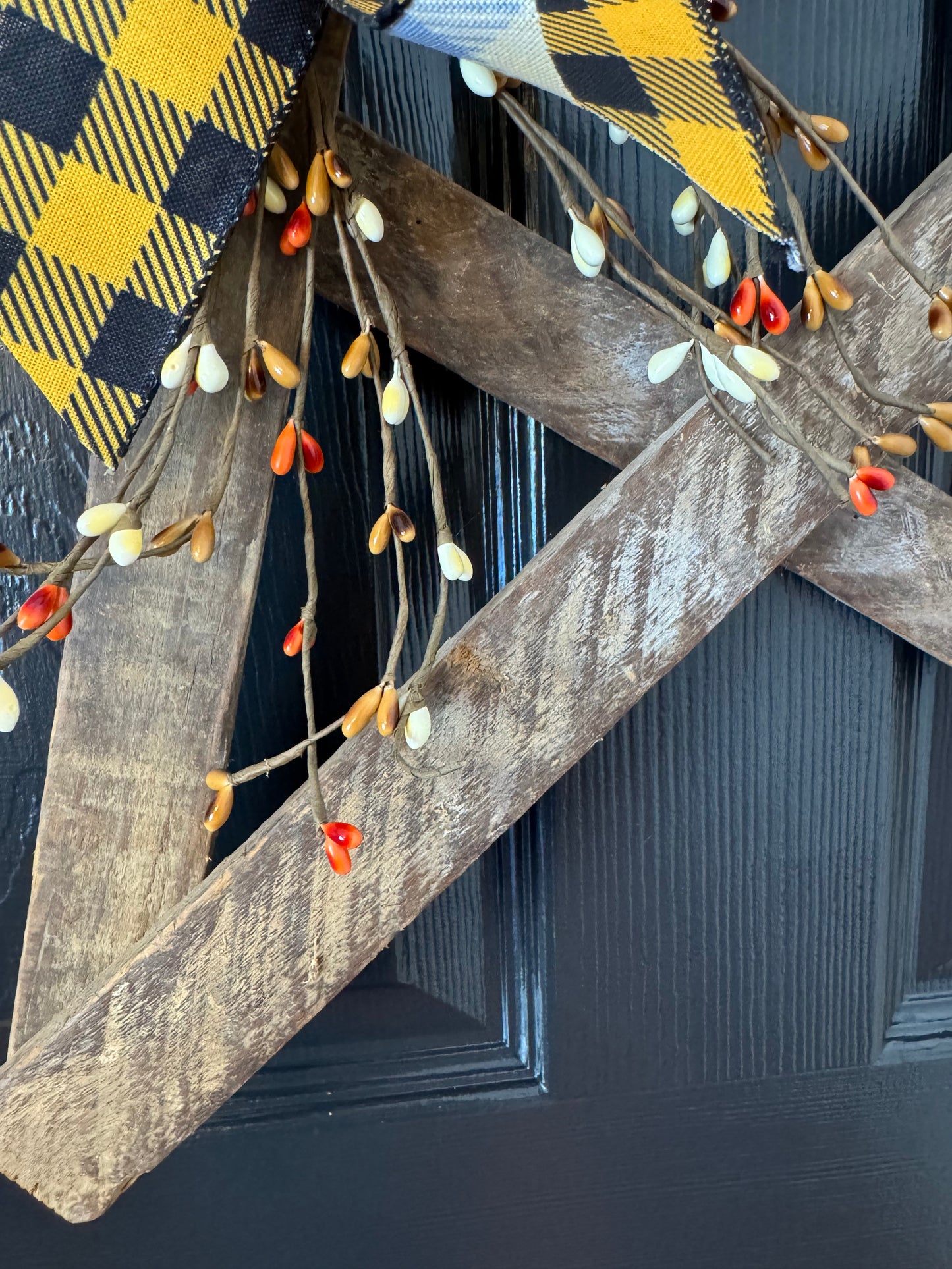 Amish Made Wooden Fall Star | Rustic Farmhouse Door Decor