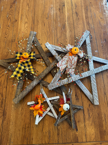Amish Made Wooden Fall Star | Rustic Farmhouse Door Decor