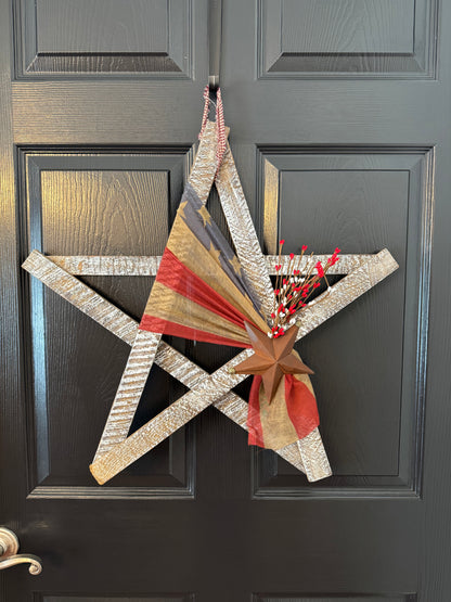 Handcrafted Amish Wooden Barn Star | Americana Patriotic Farmhouse Wall Decor