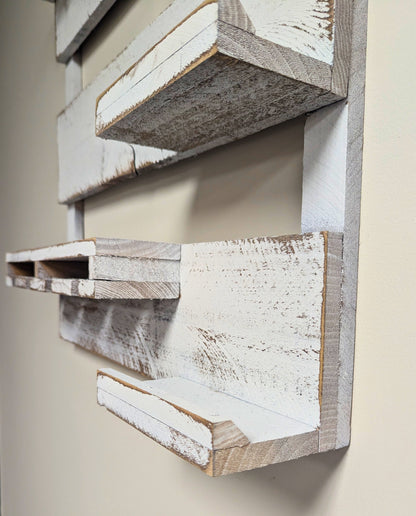 Wooden Wine Rack- 3 Bottle Wine Bar with 8 Glass Holder