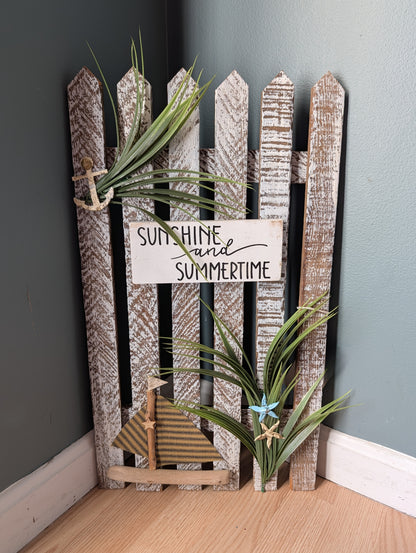 Amish made "Sunshine and Summertime" Wooden Fence Sign | Rustic Farmhouse Decor | Home Accent