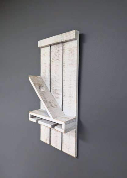 Wall Mount Wooden Wine Rack - Amish Made 1 Bottle Holder with Glass Hanger