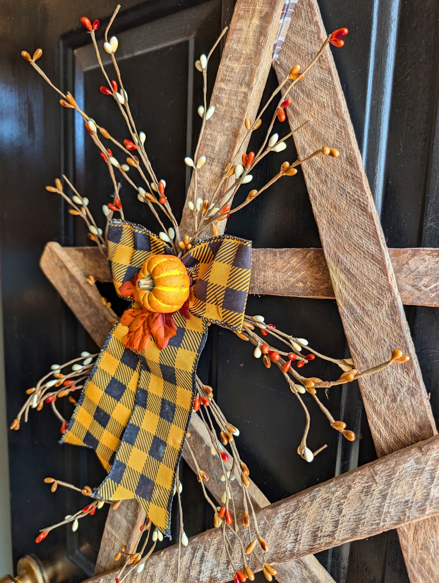 Amish Made Wooden Fall Star | Rustic Farmhouse Door Decor