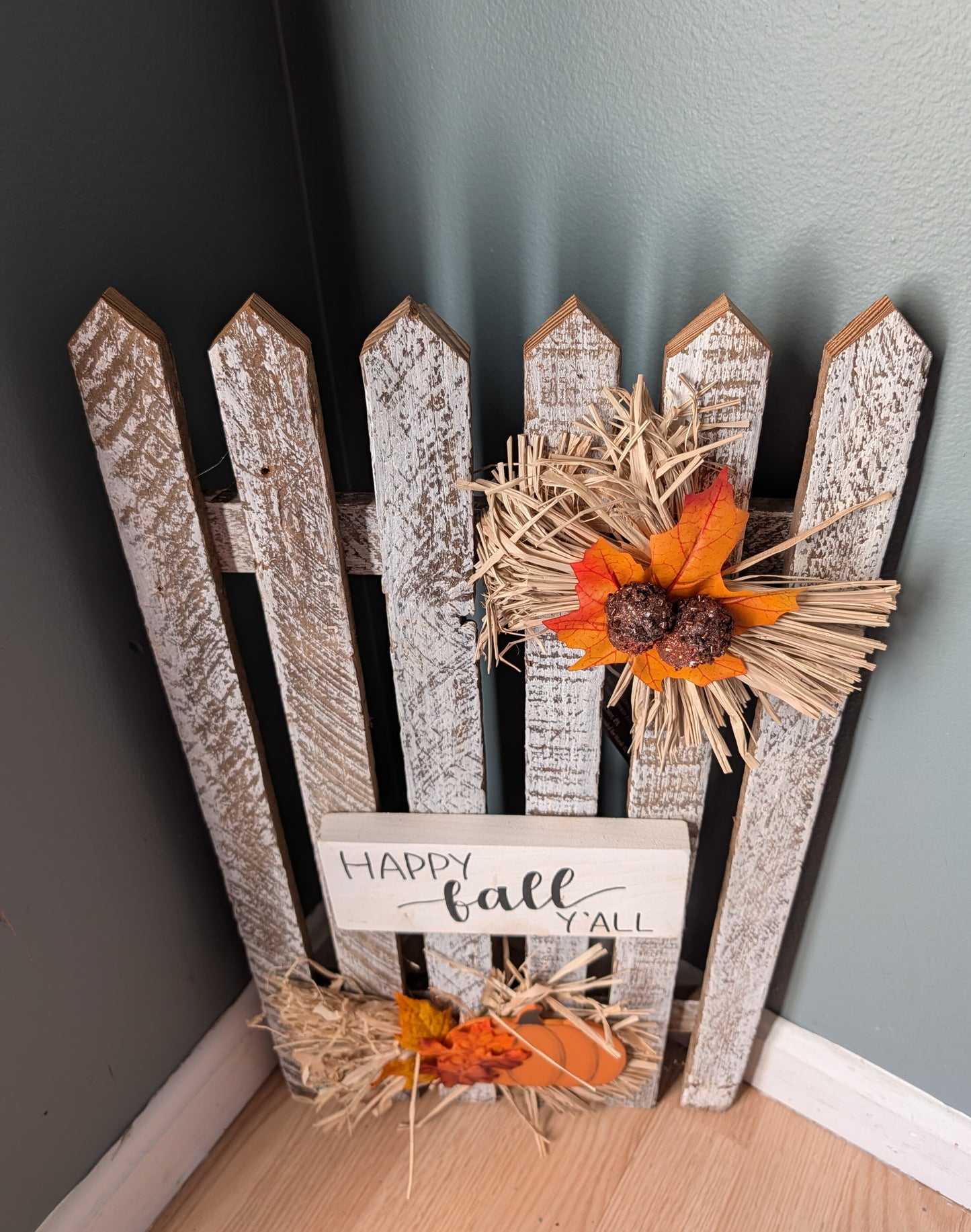Amish made fall/autumn Wooden Fence Sign | Rustic Farmhouse Decor | Holiday Home Accent