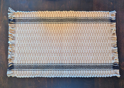 100% Cotton Placemats | Hand-Woven Tassel Edged Table Mats | Amish Made Rectangle 12x18 | Multi-Colored Natural Fiber Kitchen Decor