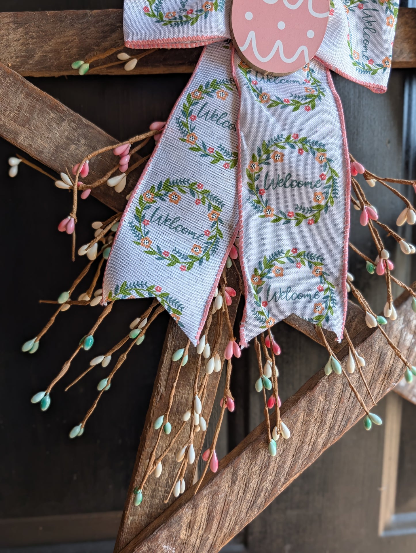 Rustic Wooden Star Door Hanger, Spring & Easter Farmhouse Decor