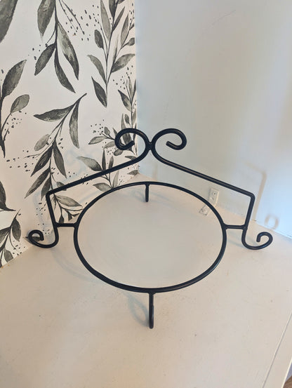 Black Wrought Iron Single Pie Plate holder stand - Holds standard 9" pie plate