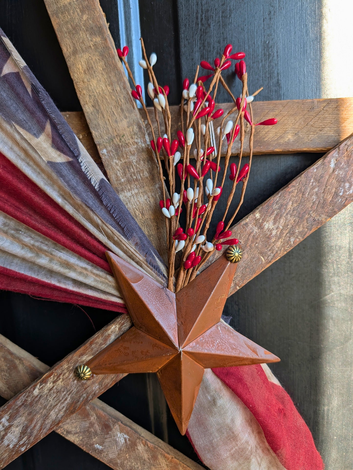 Handcrafted Amish Wooden Barn Star | Americana Patriotic Farmhouse Wall Decor