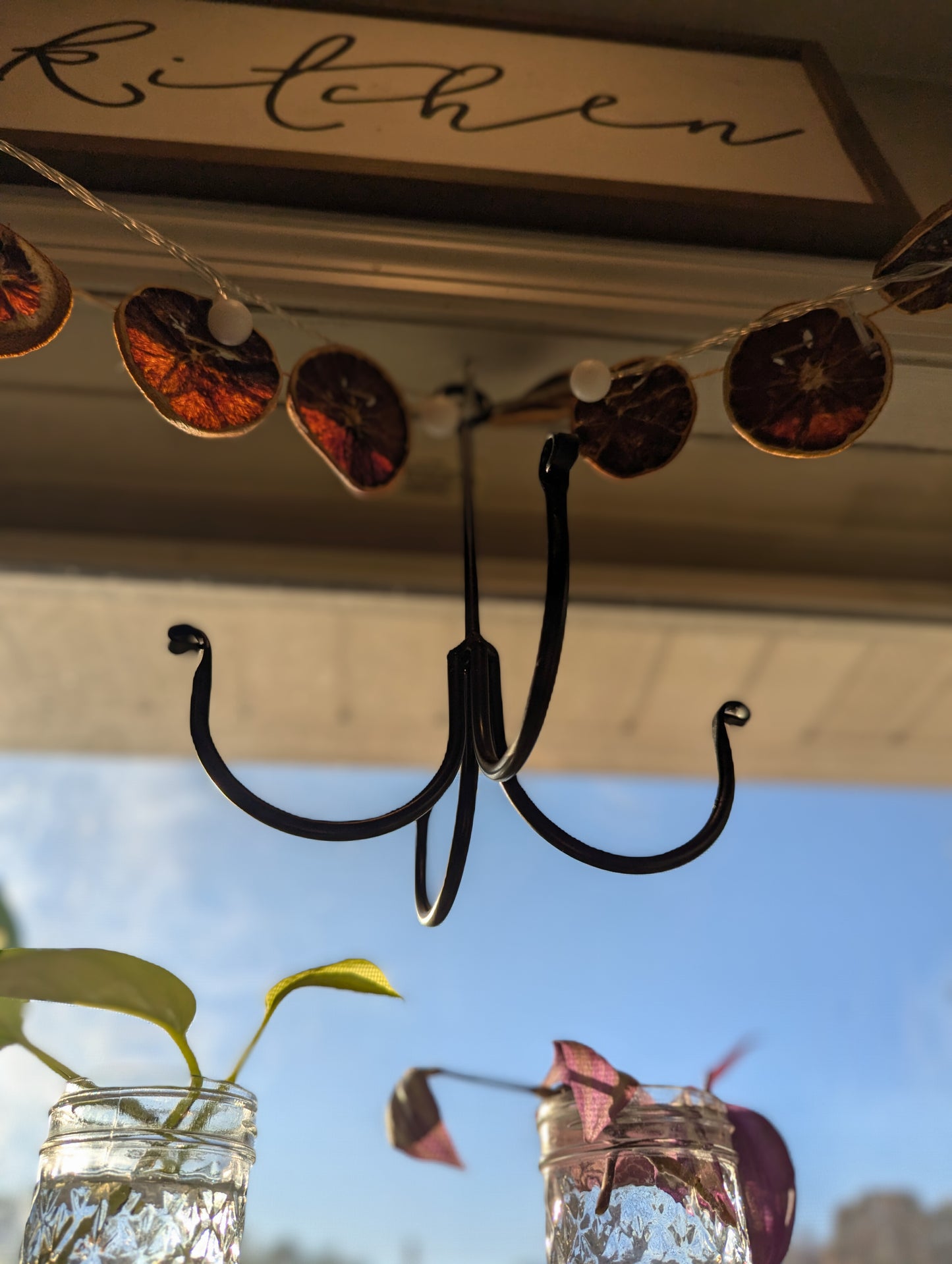 Amish-Made Wrought Iron Herb Dryer: Hanging Herbs for Homesteading, Farmhouse Decor & Sustainable Kitchen Organization