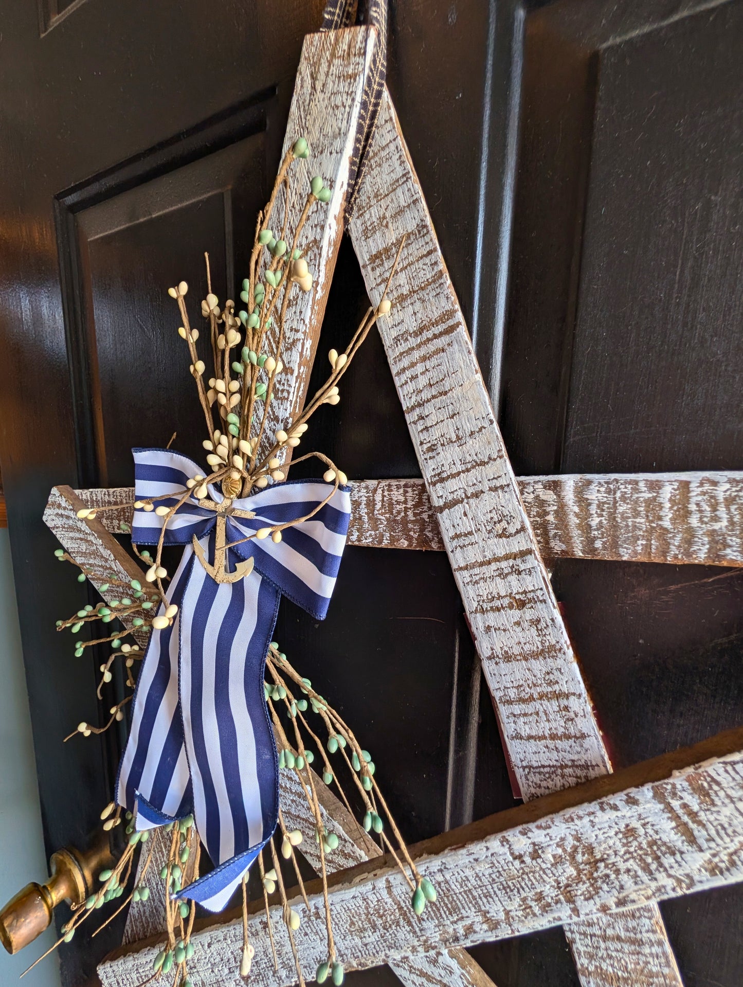 Rustic Wooden Star w/ Anchor & bow – Whitewashed or Plain, Amish Made Nautical summer Wall Hanging, Farmhouse Decoration