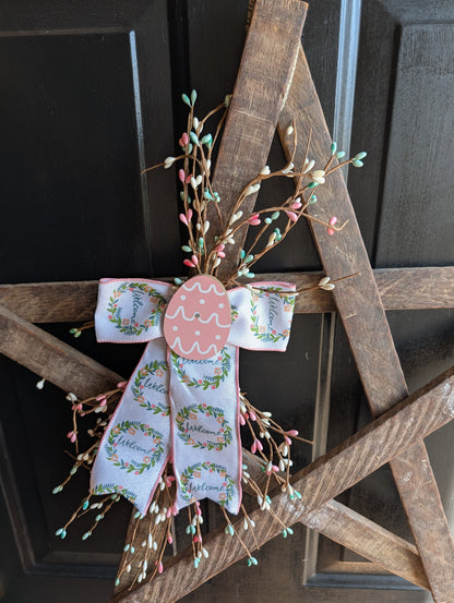 Rustic Wooden Star Door Hanger, Spring & Easter Farmhouse Decor