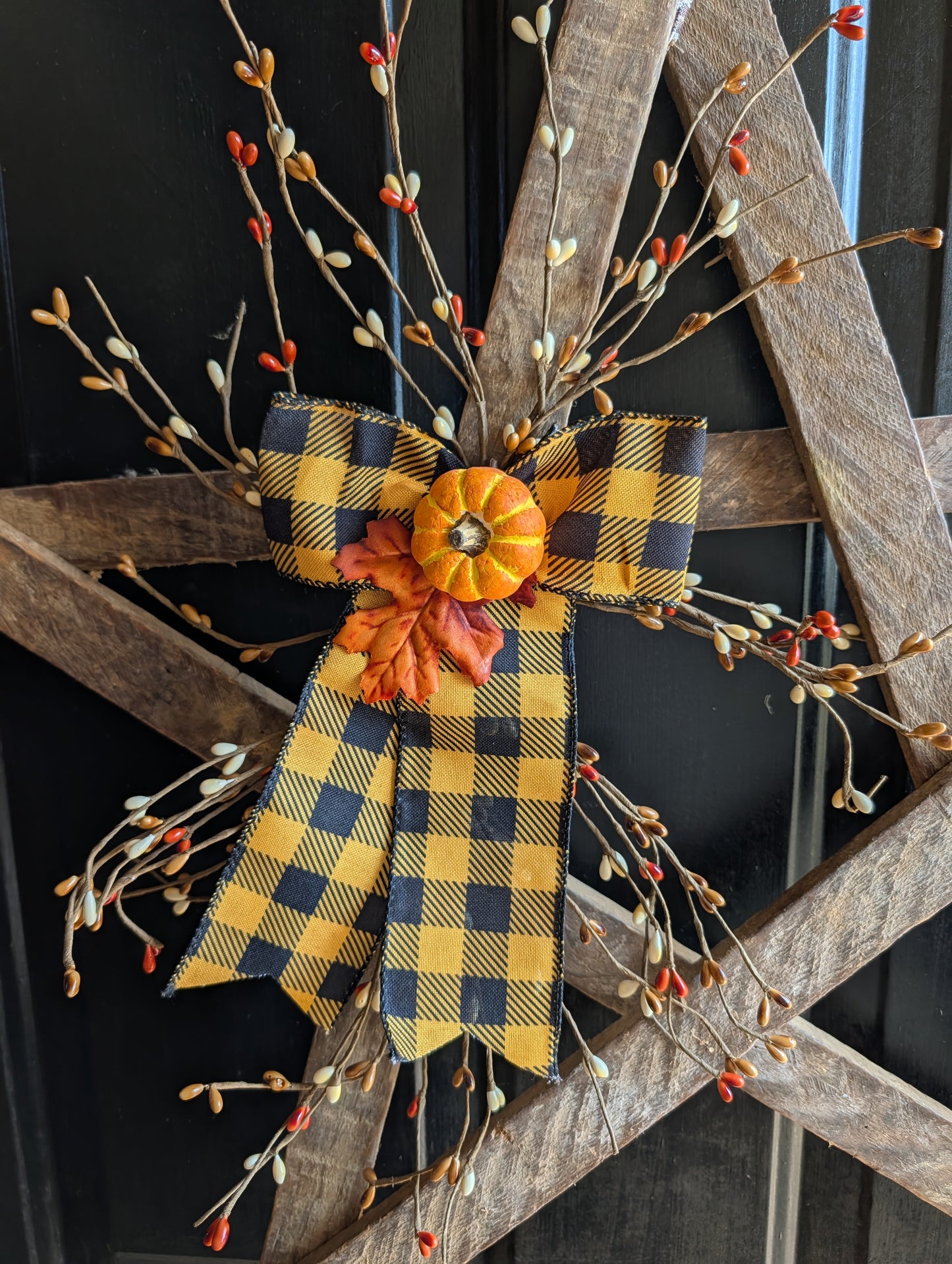 Amish Made Wooden Fall Star | Rustic Farmhouse Door Decor