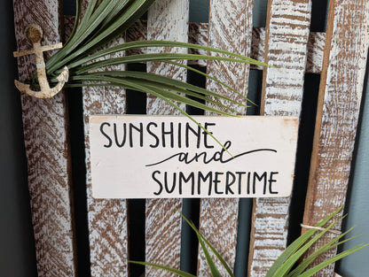 Amish made "Sunshine and Summertime" Wooden Fence Sign | Rustic Farmhouse Decor | Home Accent
