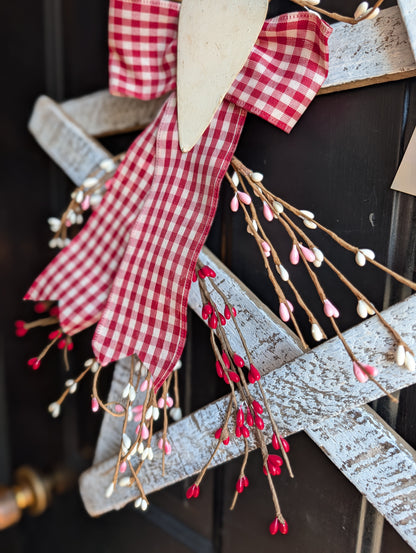 Handmade Wooden Star – Rustic Valentine's Day Farmhouse Decor, 24"