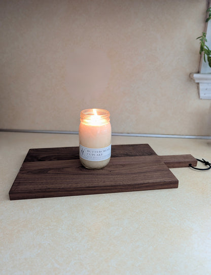 Amish made Walnut Cutting Board 8x14 – Food Grade Mineral Oil Finish – Solid Wood Serving Board