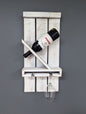 Wall Mount Wooden Wine Rack - Amish Made 1 Bottle Holder with Glass Hanger