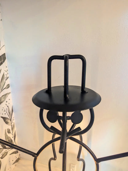 Snowman candle holder - jar candle - wrought iron - amish made