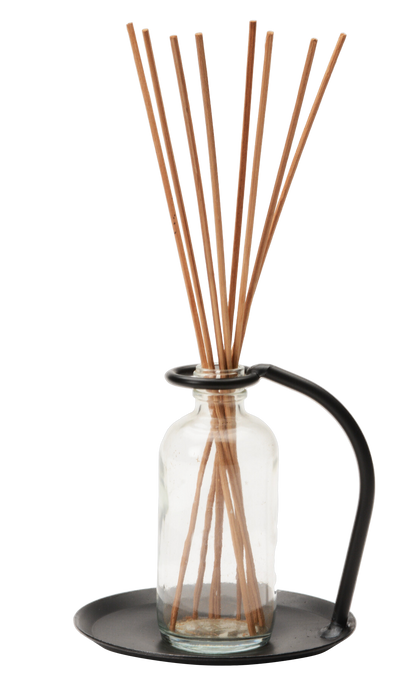 Amish Made Wrought Iron Reed Diffuser - Home Fragrance, Essential Oils for Natural Aromas/Aromatherapy, Rustic Decor - Crunchy Essentials