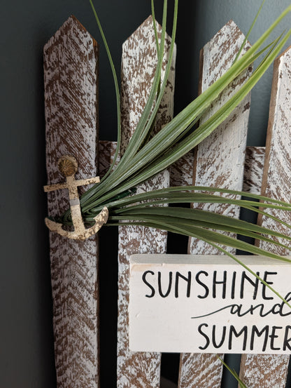 Amish made "Sunshine and Summertime" Wooden Fence Sign | Rustic Farmhouse Decor | Home Accent