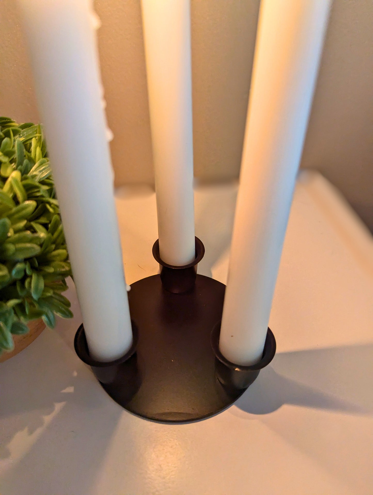 Taper Candle insert - 3 candle holder - wrought iron - amish made