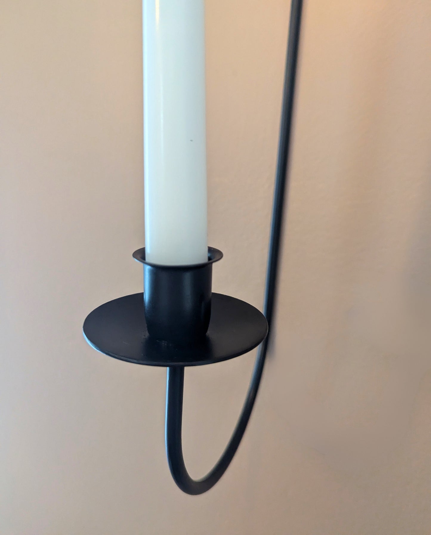 Star themed wall sconce - taper candle - wrought iron - amish made