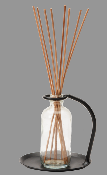 Amish Made Wrought Iron Reed Diffuser - Home Fragrance, Essential Oils for Natural Aromas/Aromatherapy, Rustic Decor - Crunchy Essentials