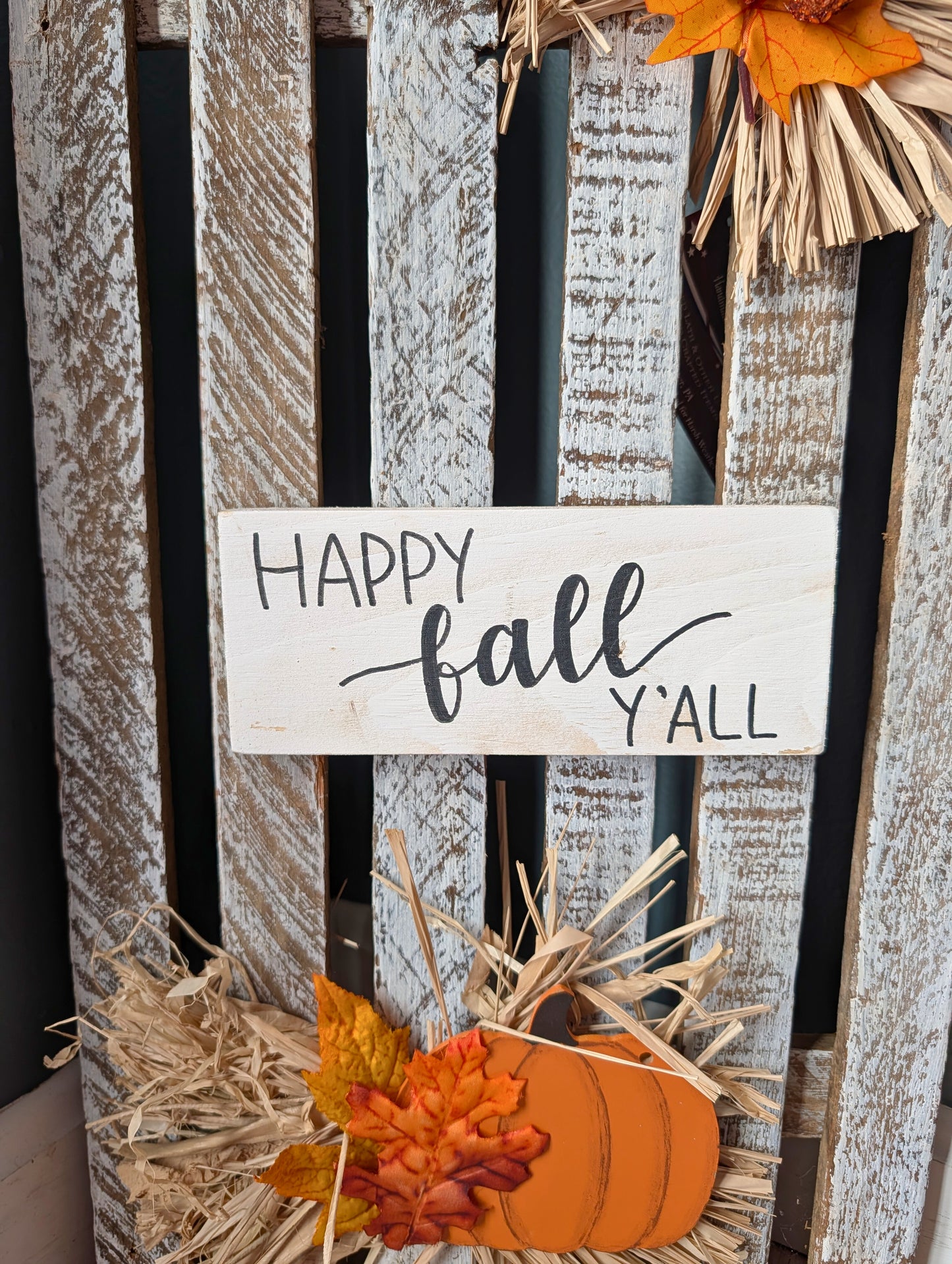 Amish made fall/autumn Wooden Fence Sign | Rustic Farmhouse Decor | Holiday Home Accent