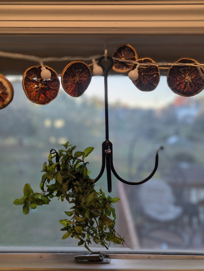 Amish-Made Wrought Iron Herb Dryer: Hanging Herbs for Homesteading, Farmhouse Decor & Sustainable Kitchen Organization