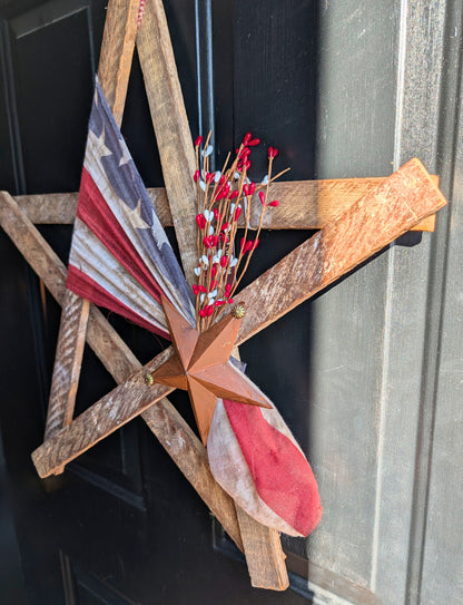 Handcrafted Amish Wooden Barn Star | Americana Patriotic Farmhouse Wall Decor