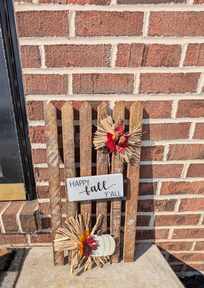 Amish made fall/autumn Wooden Fence Sign | Rustic Farmhouse Decor | Holiday Home Accent