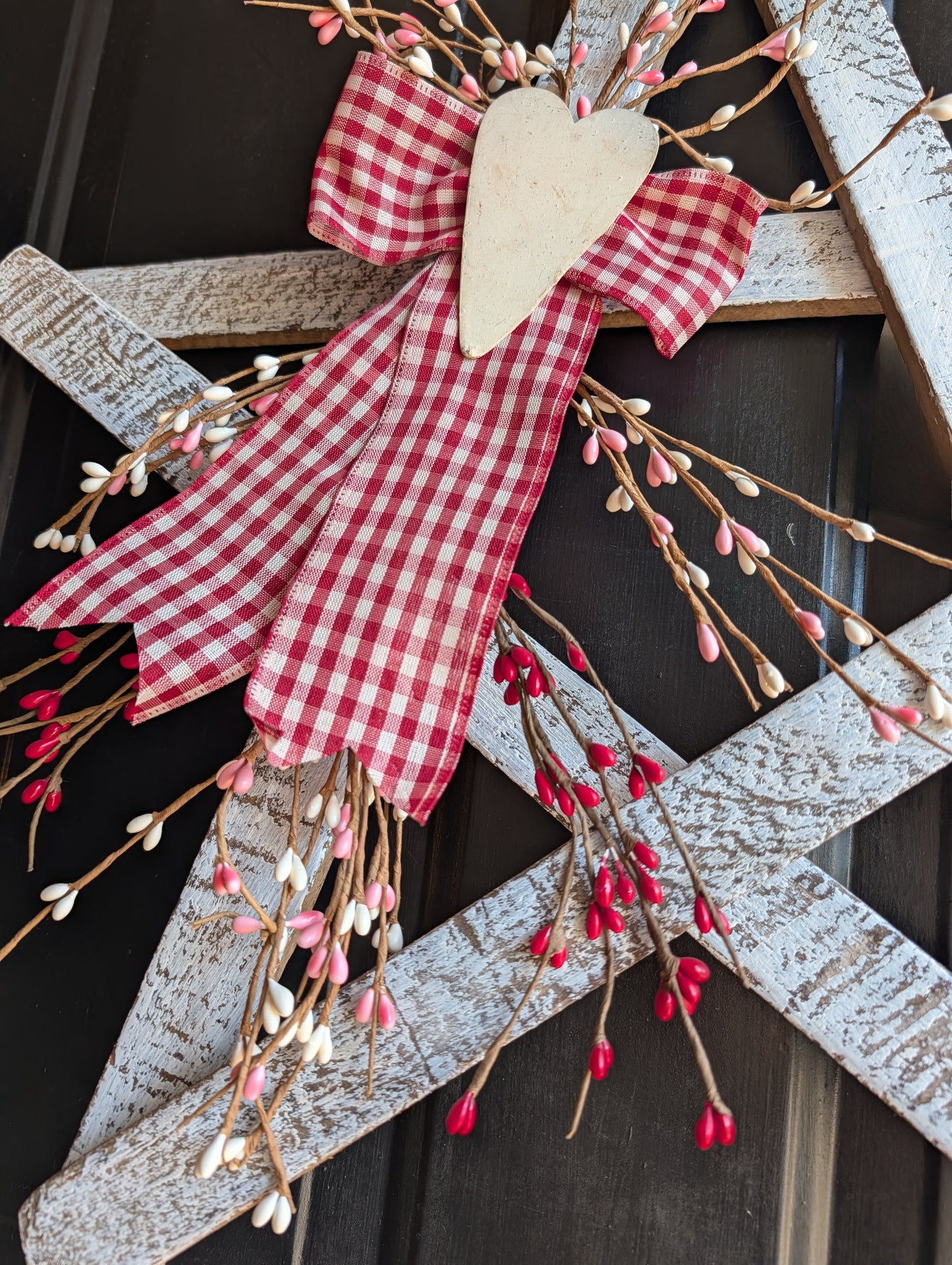 Handmade Wooden Star – Rustic Valentine's Day Farmhouse Decor, 24"