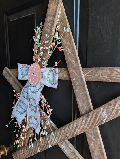 Rustic Wooden Star Door Hanger, Spring & Easter Farmhouse Decor