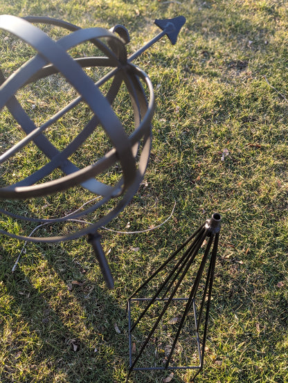 Wrought Iron Armillary - 34.5" high - Amish made - Yard decor - metal