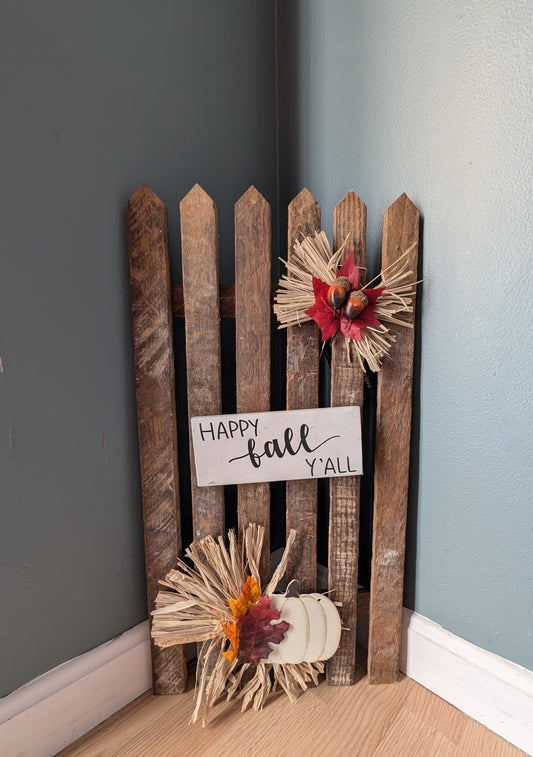 Amish made fall/autumn Wooden Fence Sign | Rustic Farmhouse Decor | Holiday Home Accent