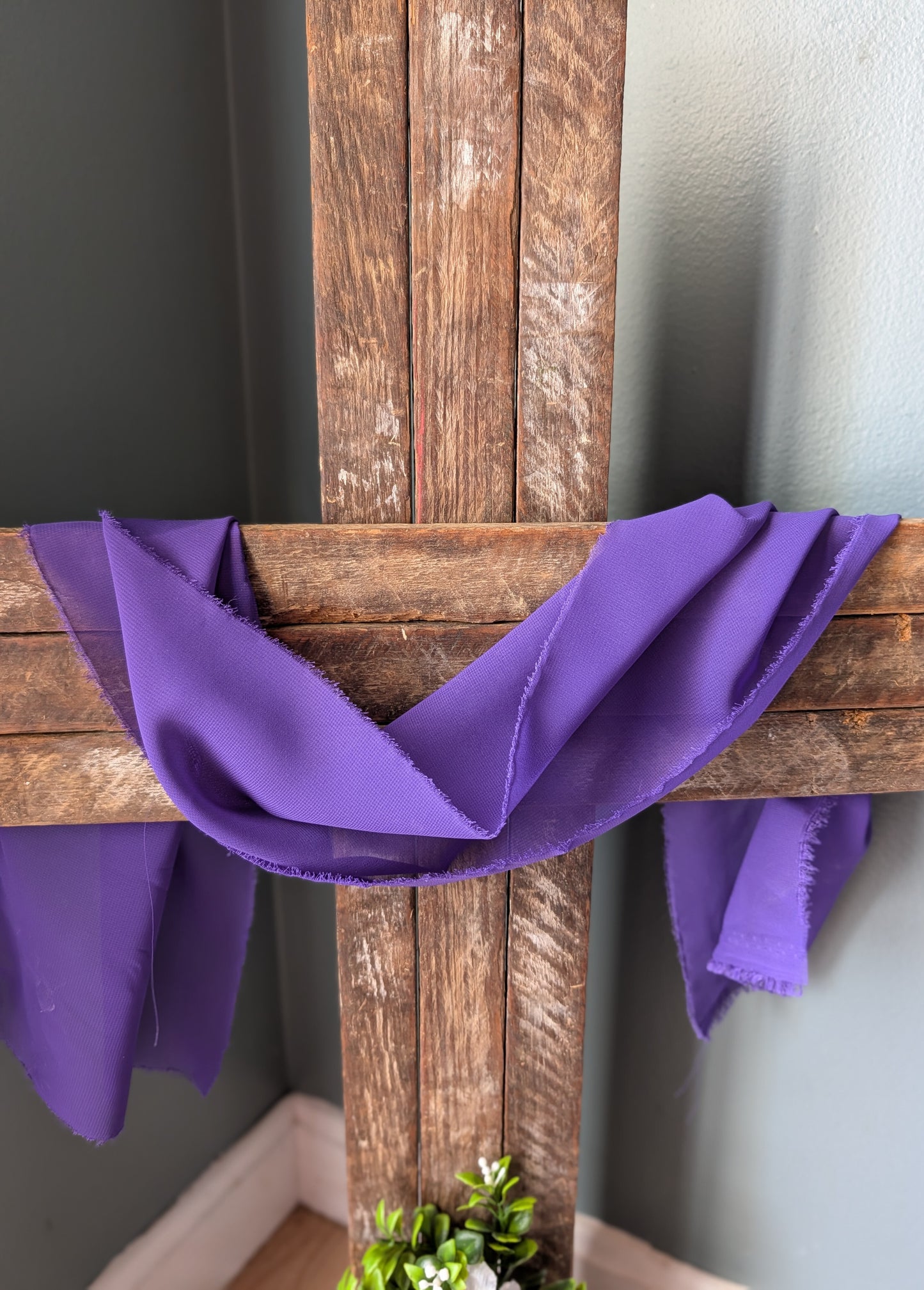 Amish Made Wooden Cross Decor | Wood Lathe Cross with Base | Rustic Farmhouse Christian Home Decor | Small or Large | White or Natural Wood