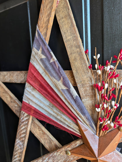 Handcrafted Amish Wooden Barn Star | Americana Patriotic Farmhouse Wall Decor