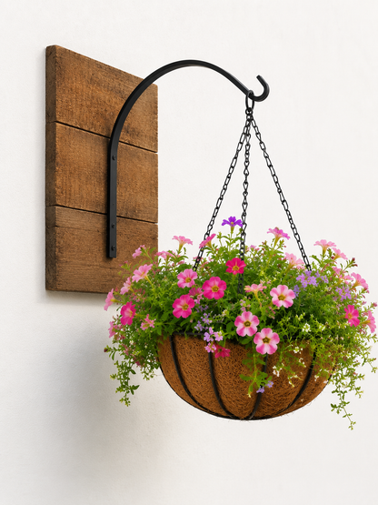 Amish Hand-Forged Arched Hook Plant Hanger - Small, Medium, Large