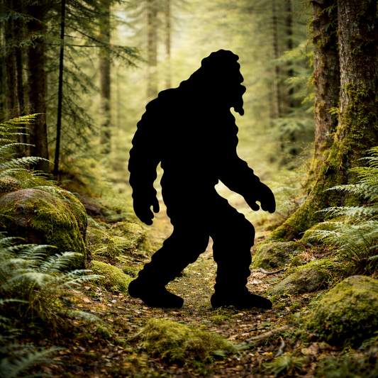 Amish Made Bigfoot Silhouette Outdoor Decor – UV Resistant Azek Trim – Weatherproof Rustic Wildlife Lawn Art