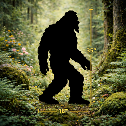Amish Made Bigfoot Silhouette Outdoor Decor – UV Resistant Azek Trim – Weatherproof Rustic Wildlife Lawn Art
