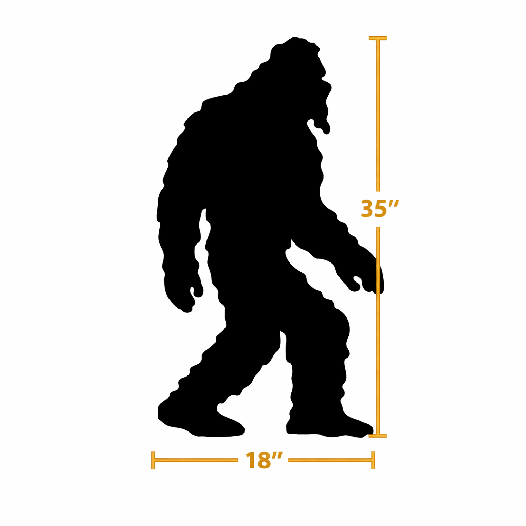 Amish Made Bigfoot Silhouette Outdoor Decor – UV Resistant Azek Trim – Weatherproof Rustic Wildlife Lawn Art