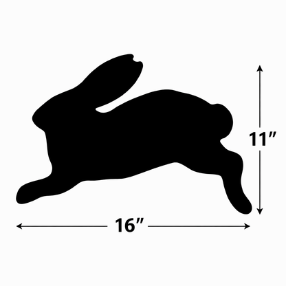 Amish Made Running bunny rabbit Silhouette Outdoor Decor – UV Resistant Azek Trim – Weatherproof Rustic Wildlife Lawn Art