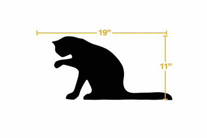 Amish Made Cat Silhouette Outdoor Decor – UV Resistant Azek Trim – Weatherproof Rustic Wildlife Lawn Art