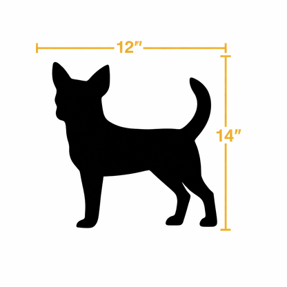 Amish Made Chihuahua Silhouette Outdoor Decor – UV Resistant Azek Trim – Weatherproof Rustic Wildlife Lawn Art