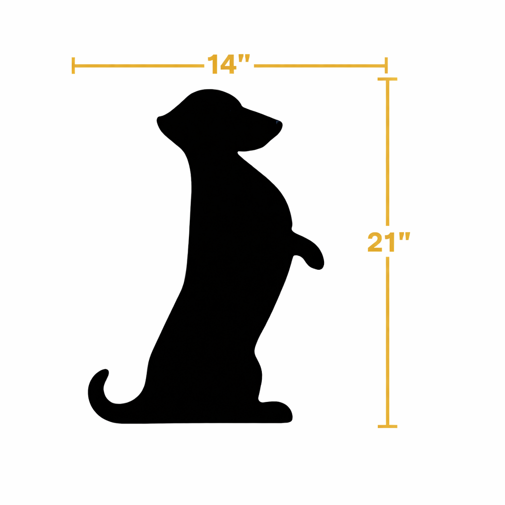 Amish Made Begging Dachshund Silhouette Outdoor Decor – UV Resistant Azek Trim – Weatherproof Rustic Wildlife Lawn Art