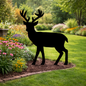Buck Silhouette Outdoor Decor – UV Resistant Azek Trim – Weatherproof Rustic Wildlife Lawn Art - Amish Made