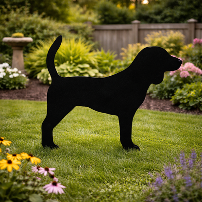 Beagle Dog Silhouette Outdoor Decor – UV Resistant Azek Trim – Weatherproof Rustic Wildlife Lawn Art - Amish Made