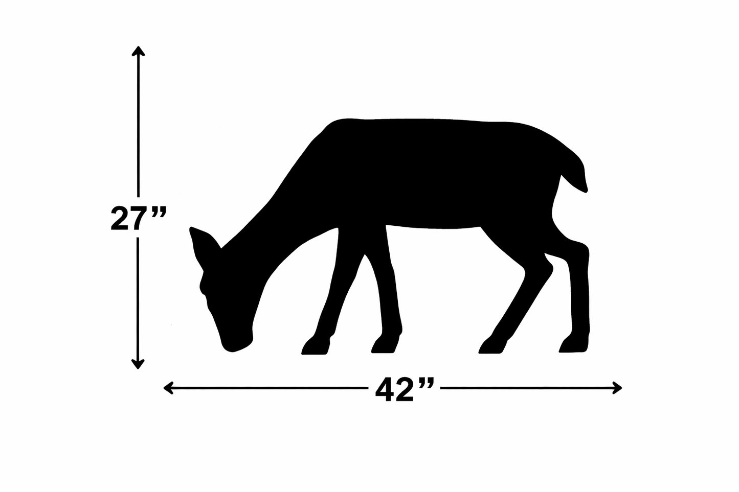 White Tail Deer Doe Silhouette Outdoor Decor – UV Resistant Azek Trim – Weatherproof Rustic Wildlife Lawn Art - Amish Made