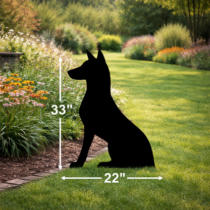 Doberman Dog Silhouette Outdoor Decor – UV Resistant Azek Trim – Weatherproof Rustic Wildlife Lawn Art - Amish Made