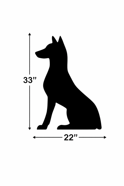 Doberman Dog Silhouette Outdoor Decor – UV Resistant Azek Trim – Weatherproof Rustic Wildlife Lawn Art - Amish Made