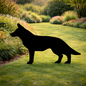 German Shephard Dog Silhouette Outdoor Decor – UV Resistant Azek Trim – Weatherproof Rustic Wildlife Lawn Art - Amish Made